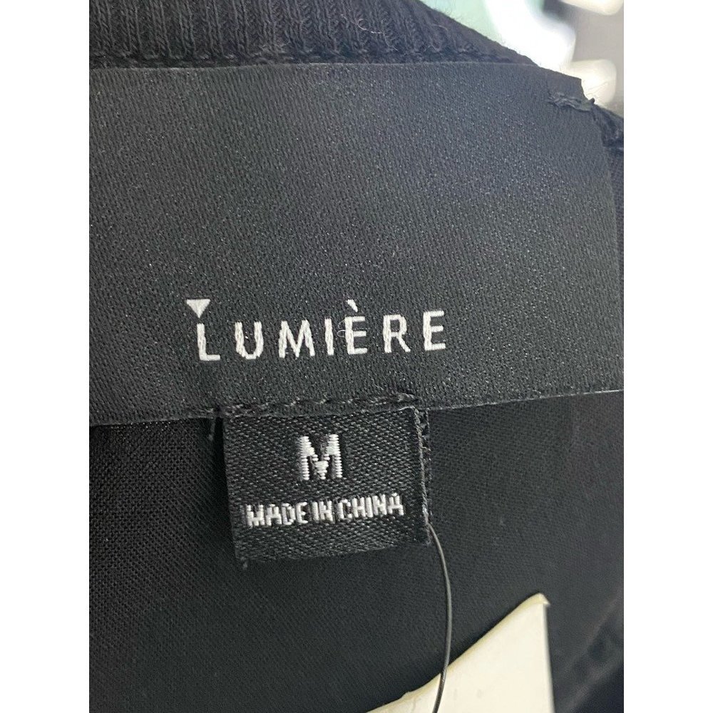 Lumiere Womens Cocoon Dress Black Stretch Midi Scoop Neck Sleeveless Artsy M New - Picture 8 of 11